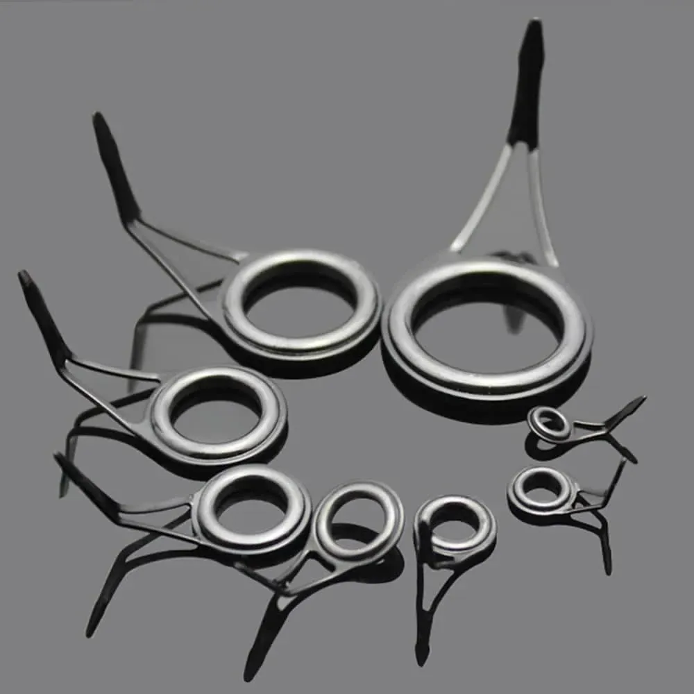 Lixada 75pcs Various Sizes Fishing Rod Guide Tip Fishing Line Spinning Guide Eyes Rings Tip Top Repair Kit Set