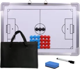 Magnetic Soccer Football Coach BoardPortable Clipboard Tactical Magnetic Board Kit W/Marker Pieces,Pen, Eraser, Storage Bag