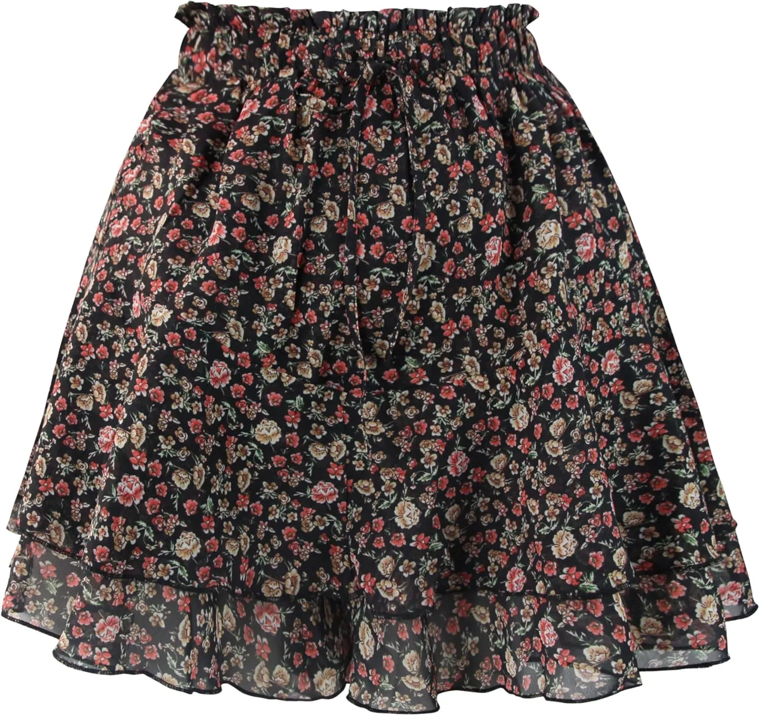 Mini Skirts for Women 2025 Casual Boho Floral Skorts Layered Hem A-Line Tennis Chiffon Shorts