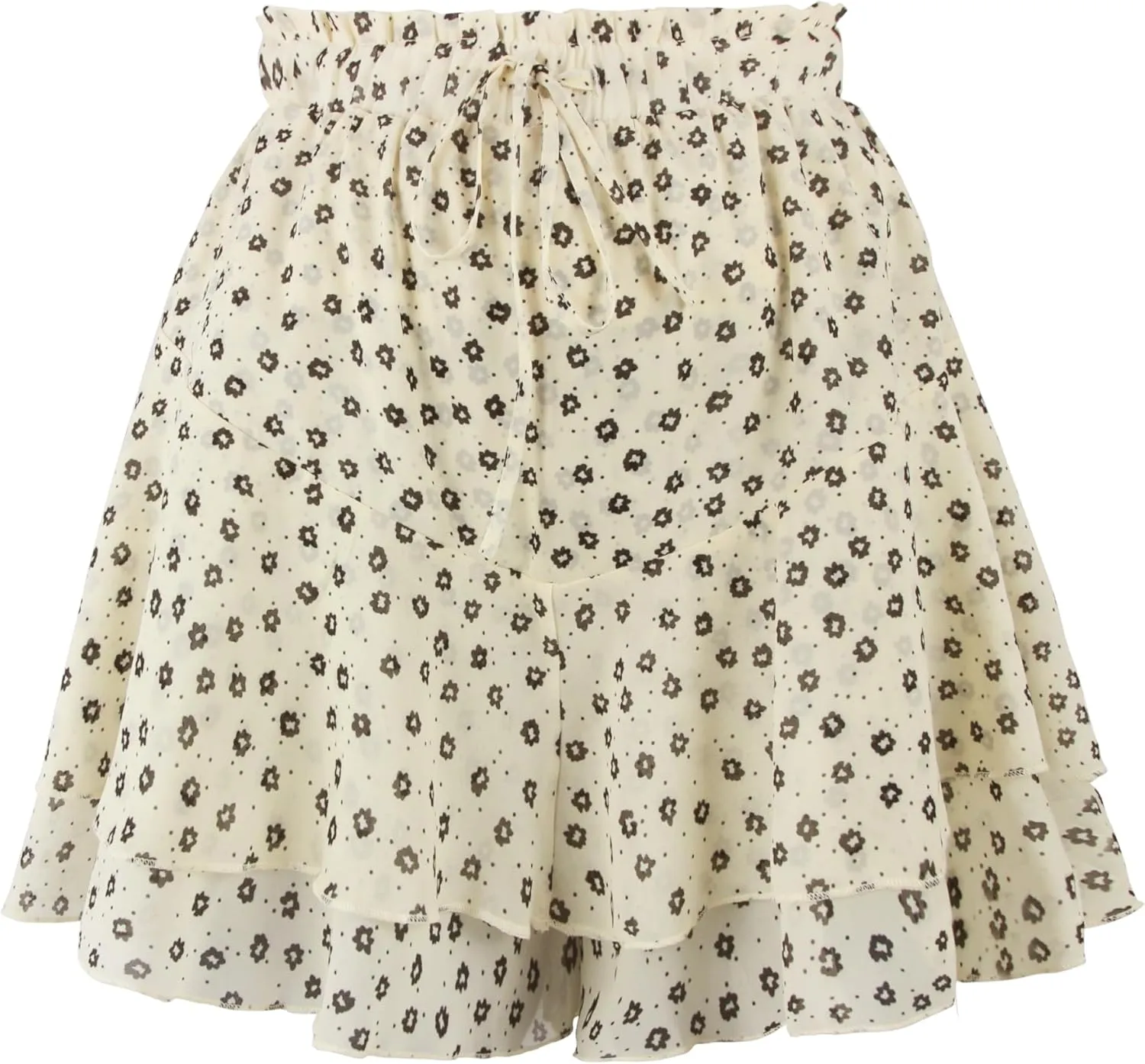 Mini Skirts for Women 2025 Casual Boho Floral Skorts Layered Hem A-Line Tennis Chiffon Shorts