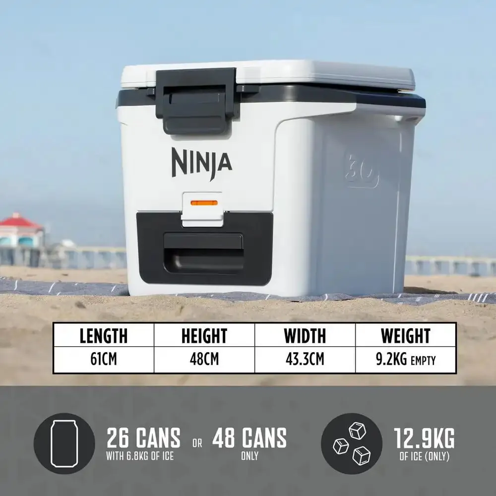 Ninja FB131UKWH FrostVault 30QT/28L Hard Drinks Cooler Box with Dry Zone, Cloud White