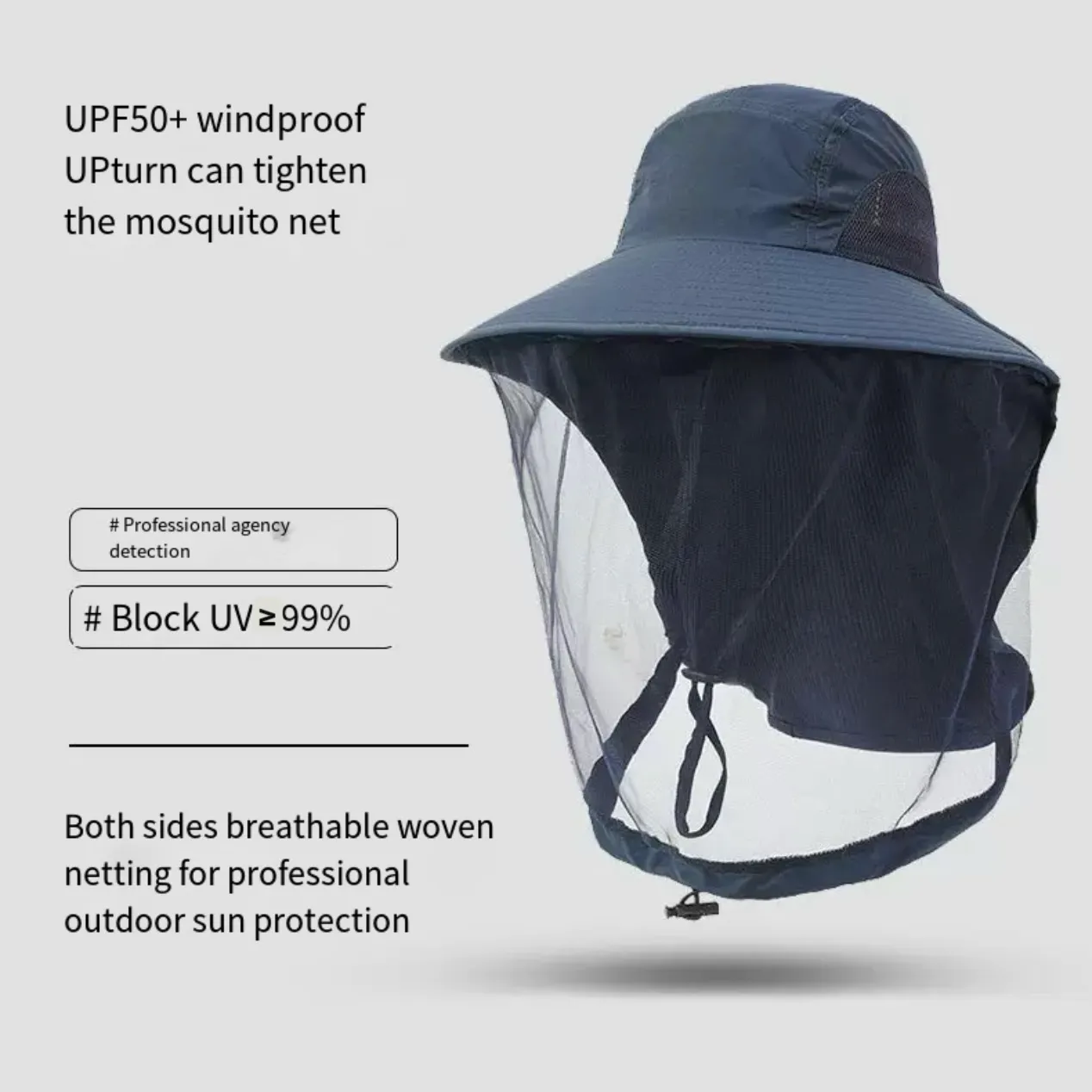 Outdoor Mosquito-Proof Fishing Hat – UV Protection Breathable Mesh Face Cover Night Fishing Insect & Bee Shield