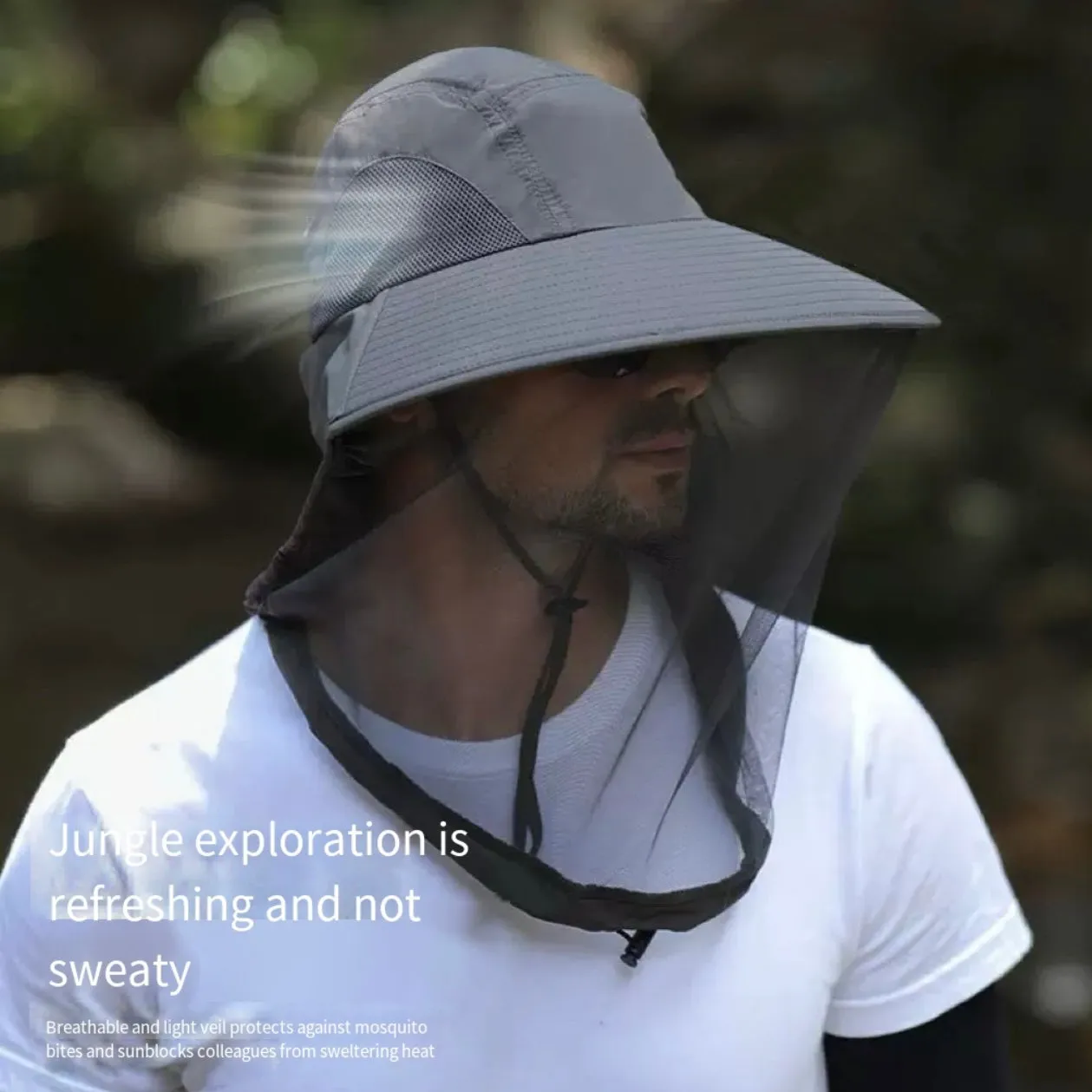 Outdoor Mosquito-Proof Fishing Hat – UV Protection Breathable Mesh Face Cover Night Fishing Insect & Bee Shield
