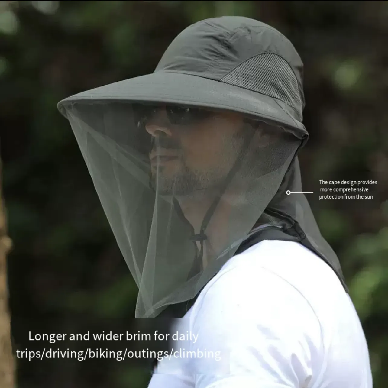 Outdoor Mosquito-Proof Fishing Hat – UV Protection Breathable Mesh Face Cover Night Fishing Insect & Bee Shield