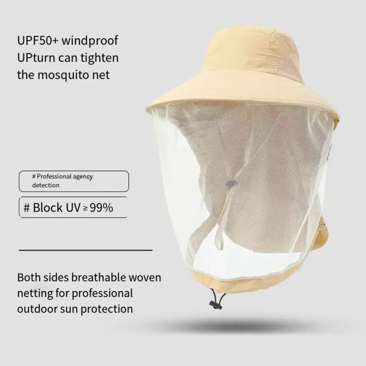 Outdoor Mosquito-Proof Fishing Hat – UV Protection Breathable Mesh Face Cover Night Fishing Insect & Bee Shield