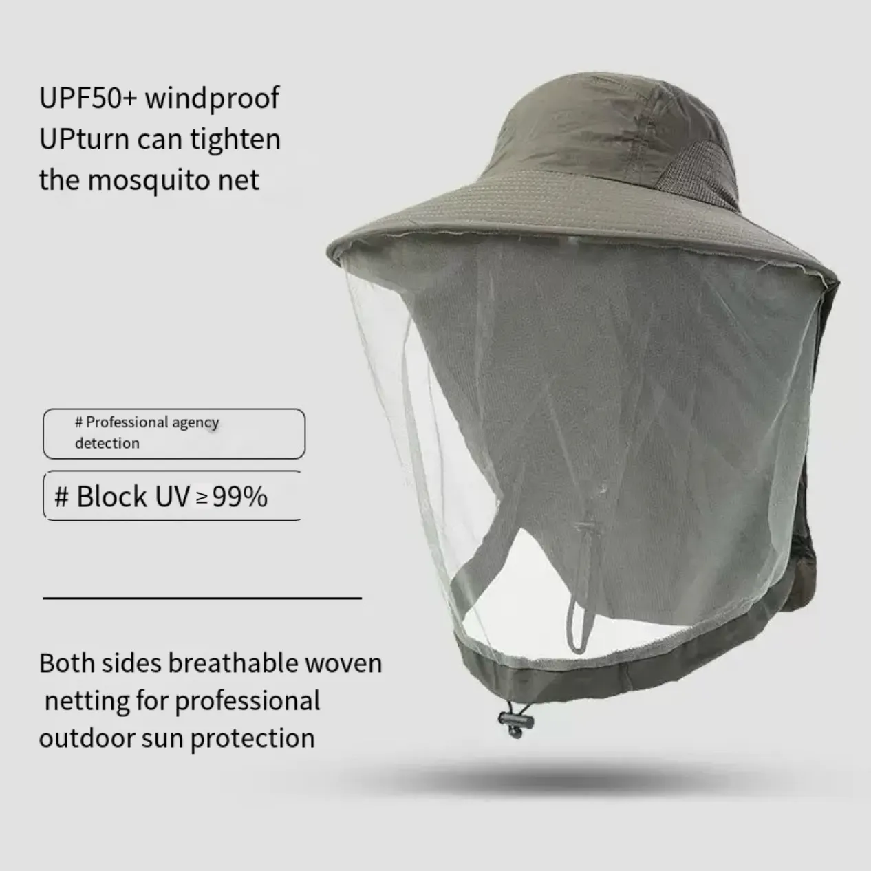 Outdoor Mosquito-Proof Fishing Hat – UV Protection Breathable Mesh Face Cover Night Fishing Insect & Bee Shield