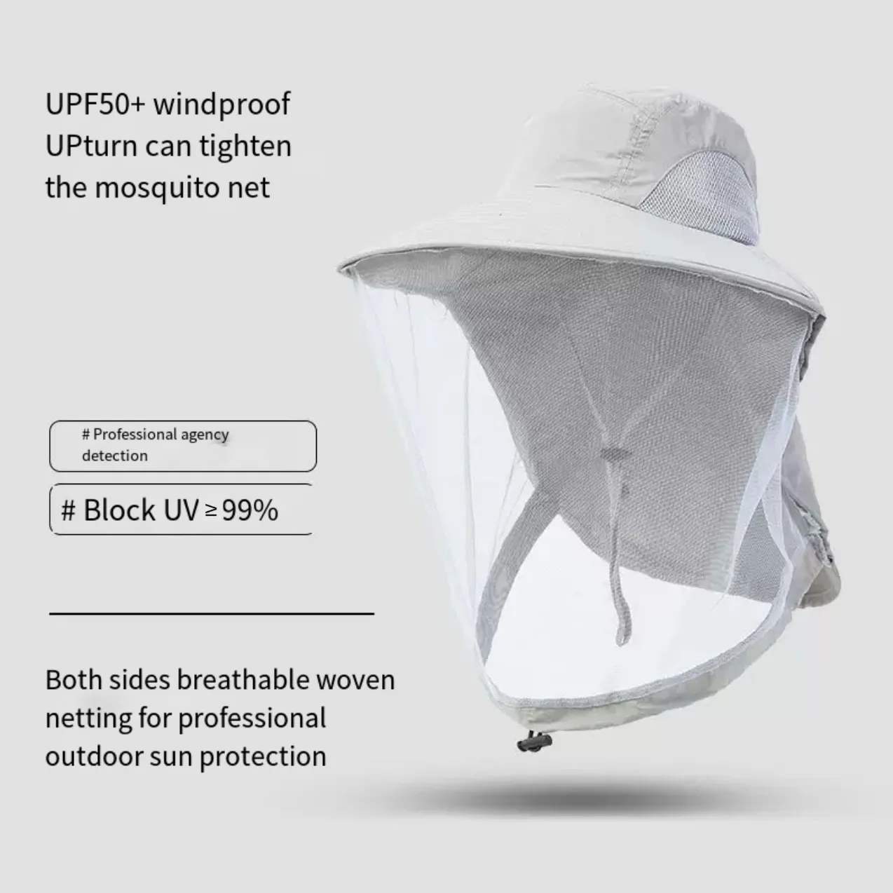 Outdoor Mosquito-Proof Fishing Hat – UV Protection Breathable Mesh Face Cover Night Fishing Insect & Bee Shield