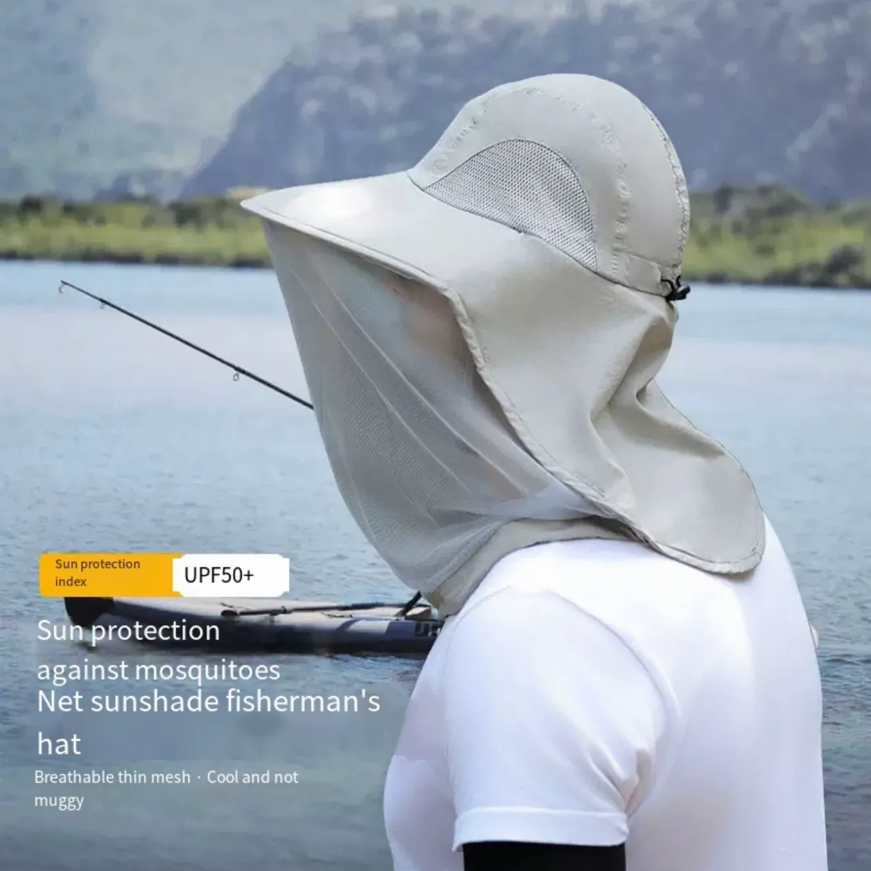 Outdoor Mosquito-Proof Fishing Hat – UV Protection Breathable Mesh Face Cover Night Fishing Insect & Bee Shield