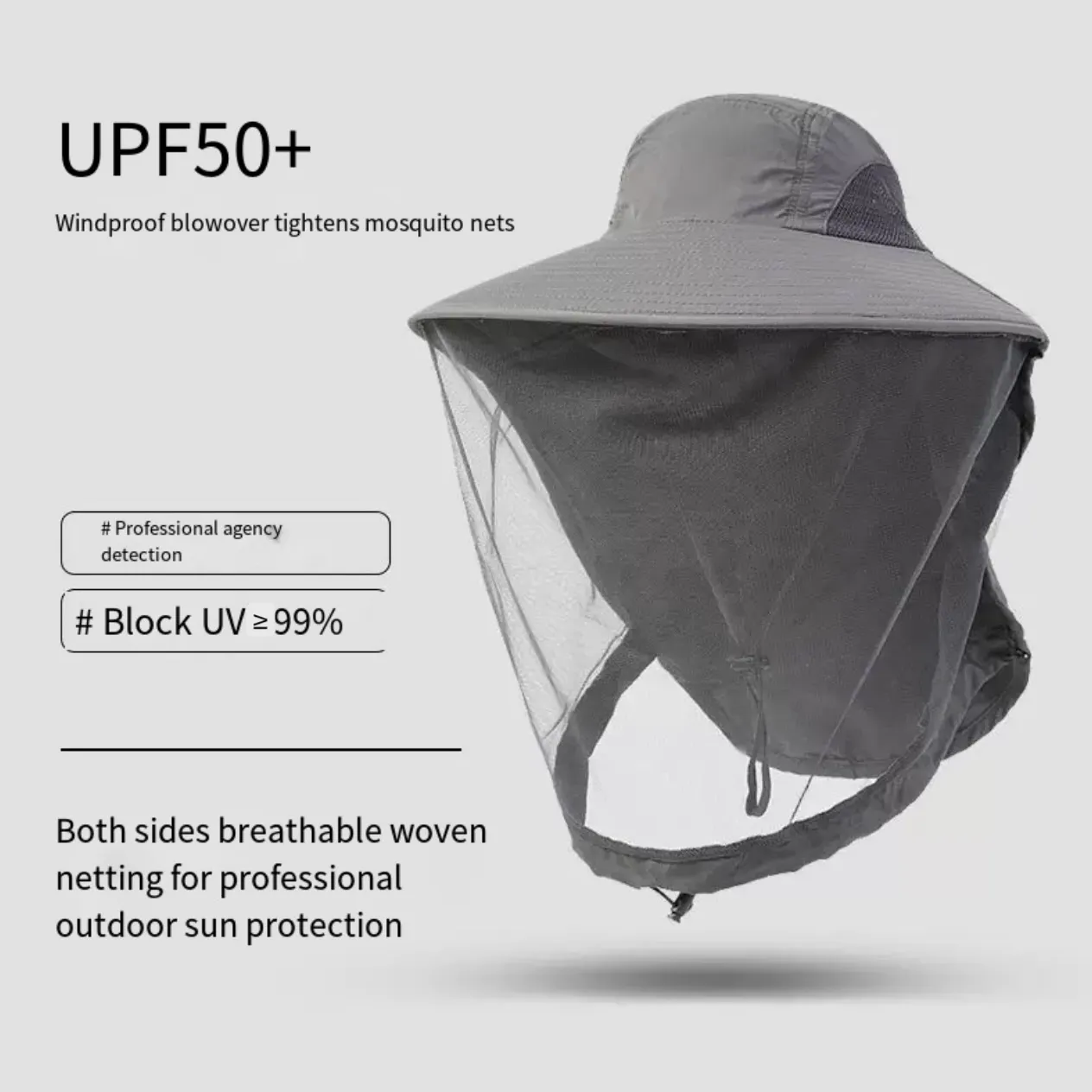 Outdoor Mosquito-Proof Fishing Hat – UV Protection Breathable Mesh Face Cover Night Fishing Insect & Bee Shield