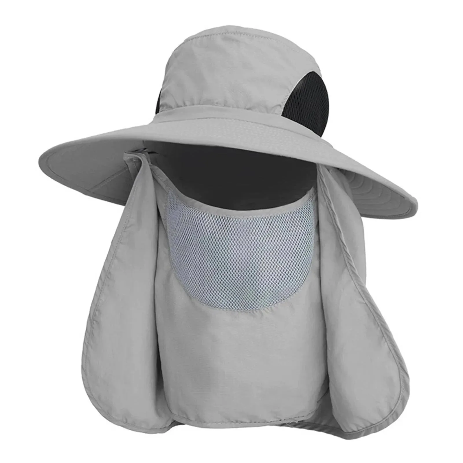 Outdoor UV Protection Sun Hat Fishing Hat with Face Cover and Neck Flap for Men and Women Hiking Climbing Gardening