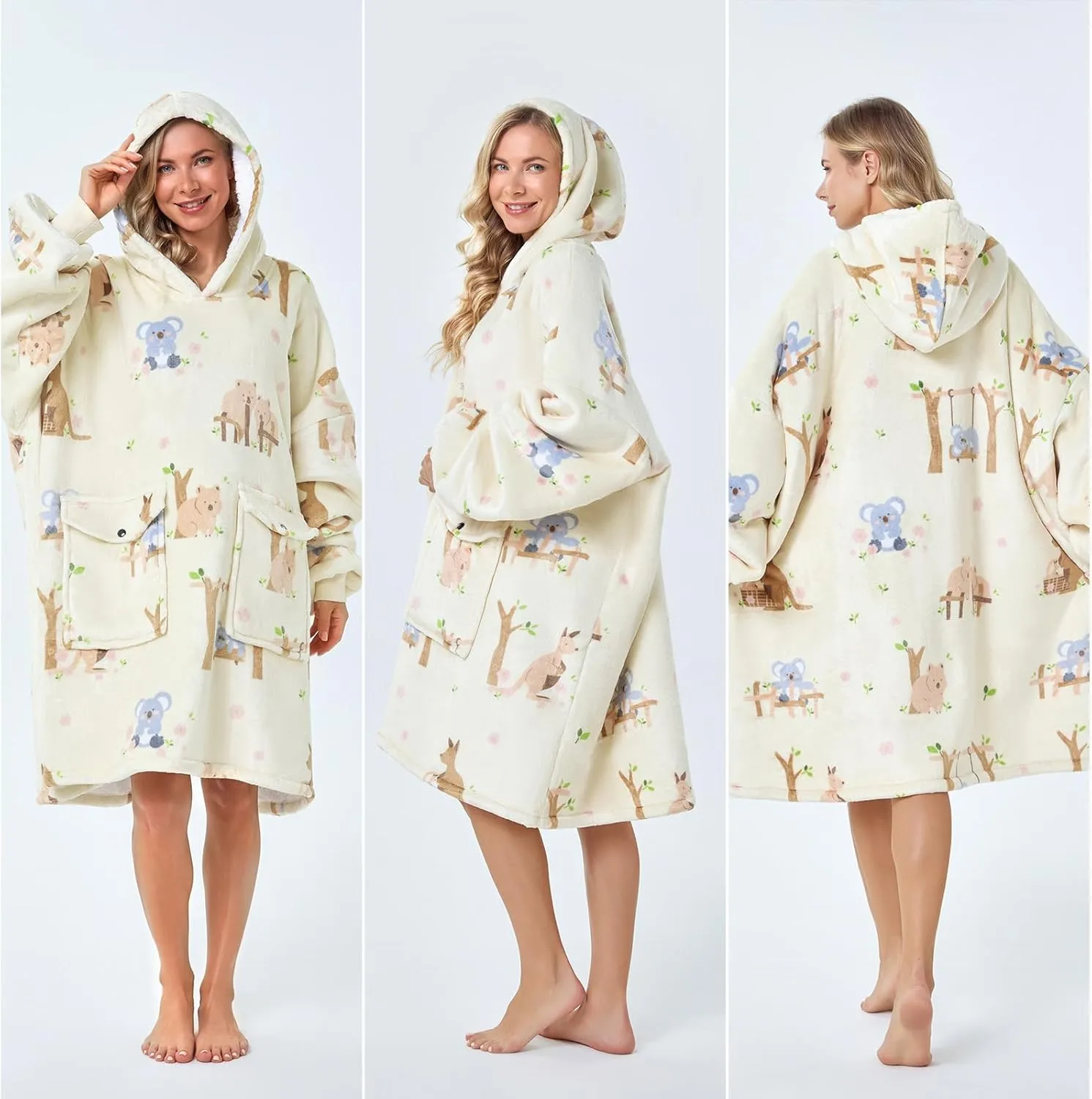 Oversized Wearable Blanket, Big Hooded Blanket Sweater, Hideout Hoodie for Women Teen Girl Sister Gifts