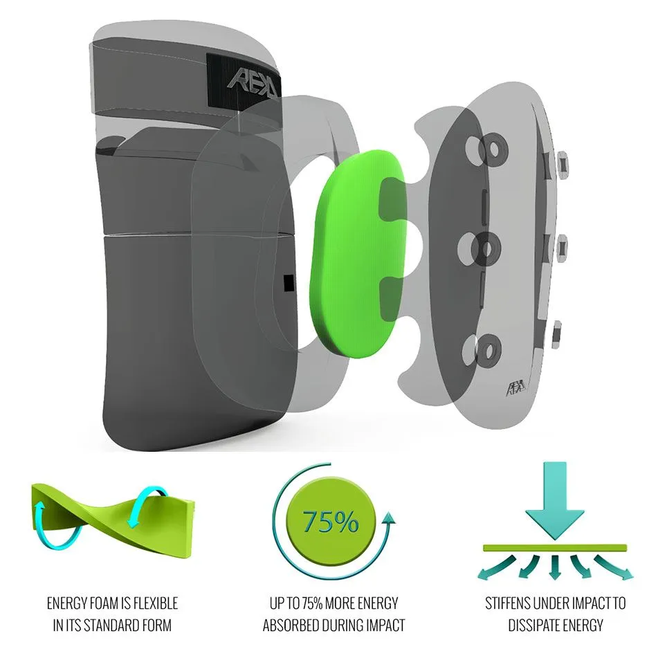 REKD Energy Skateboard Skate Scooter BMX Ramp Knee Pads - Black