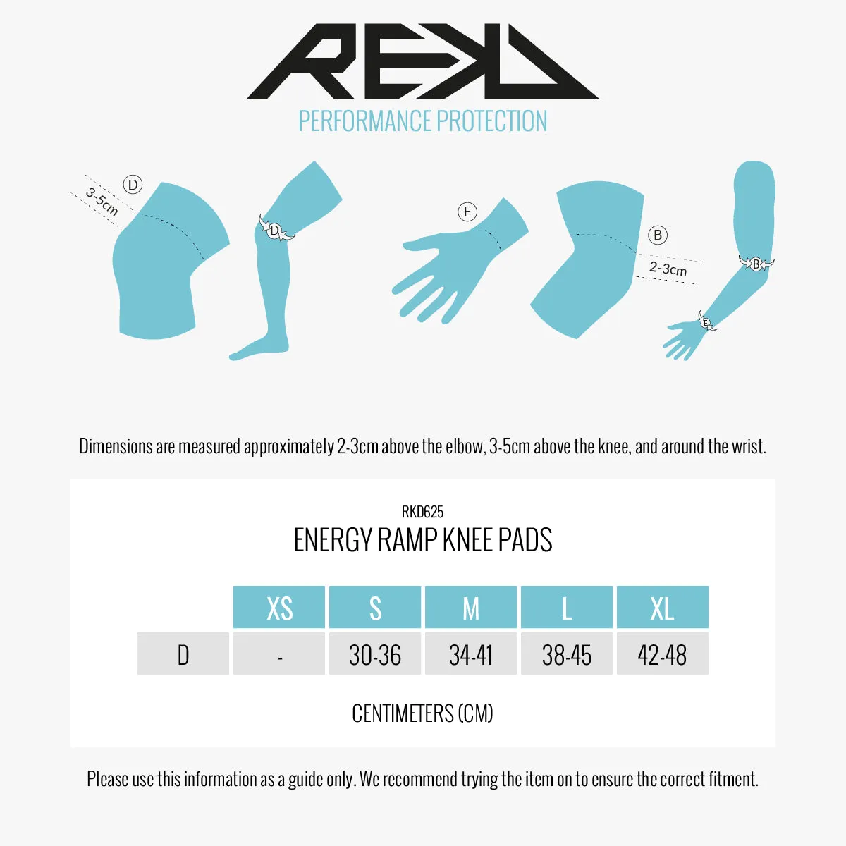 REKD Energy Skateboard Skate Scooter BMX Ramp Knee Pads - Black