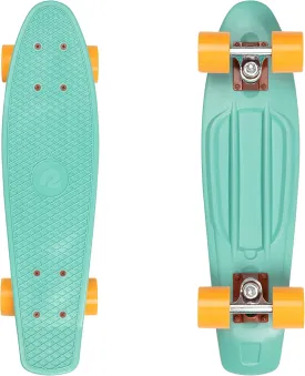 Retrospec Quip Mini Cruiser Skateboard 22.5" Classic Retro Plastic Cruiser Complete Skateboard with ABEC 7 Bearings and PU Wheels Compact Board w/Grippy, Molded Waffle Deck
