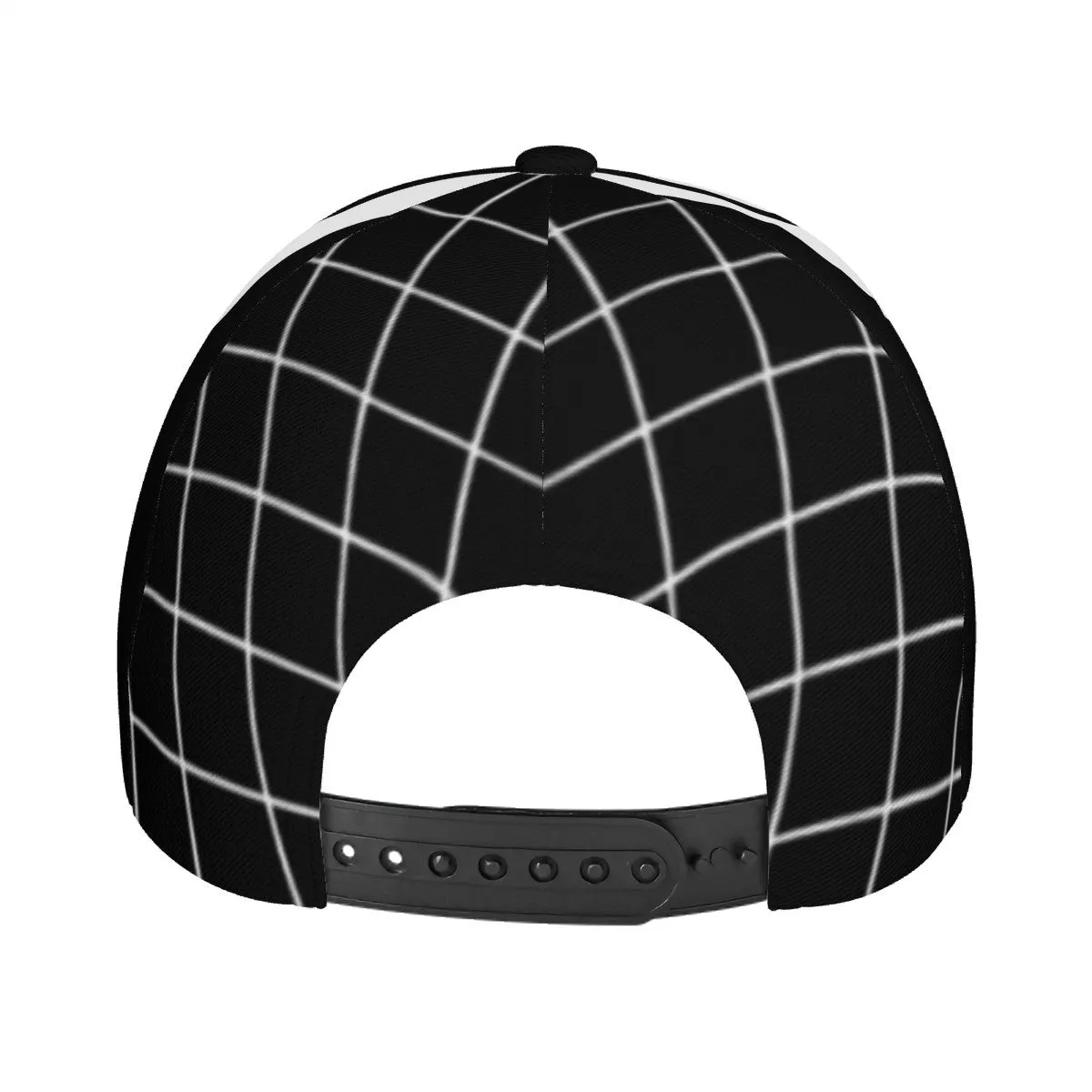 Royalty 24 White Logo , Netting ,Stripes & Black Curved Brim Baseball Cap (AOP)
