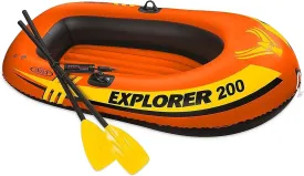 Rubber Boat Set (for Adults) - Double Inflatable Fishing Boat with Oars, Pump, Water Raft (for Lakes, Pools, 3 Boats) Water Sports