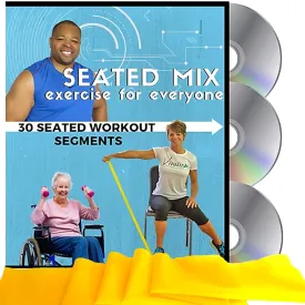 SEATED MIX CHAIR EXERCISE FOR SENIORS- 3 DVDs   30 Exercise Segments   Resistance Band. Most Comprehensive Chair Exercise DVD for Seniors Available! Finally- Fun Chair Exercises for Seniors DVD!