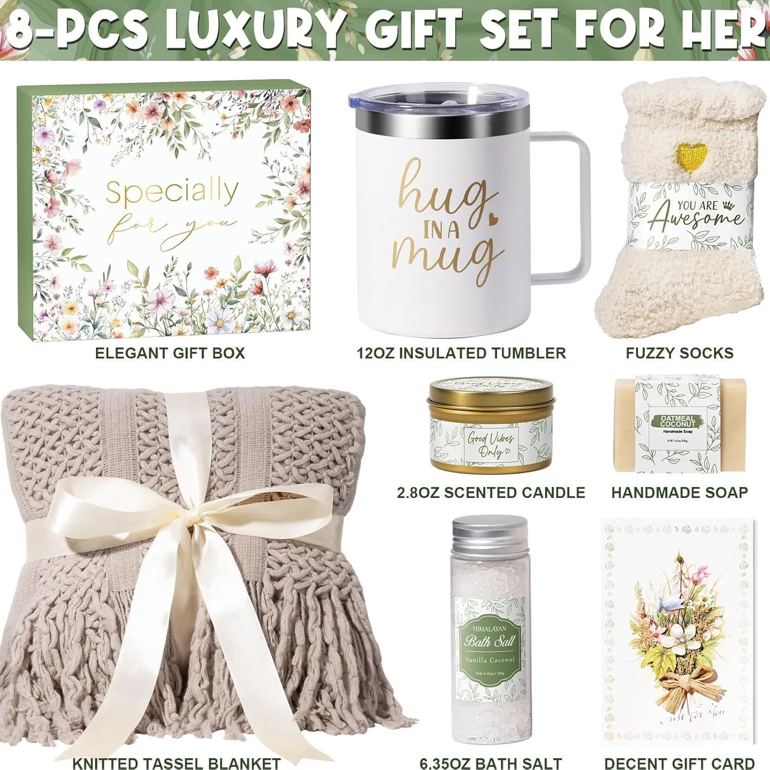 Self Care Gifts for Women Get Well Soon Gifts, Birthday Gifts for Women Care Package, Sympathy Gift Baskets Spa Gifts Thinking of You Inspirational Mothers Day Gifts for Mom Her Wife Friend Grandma