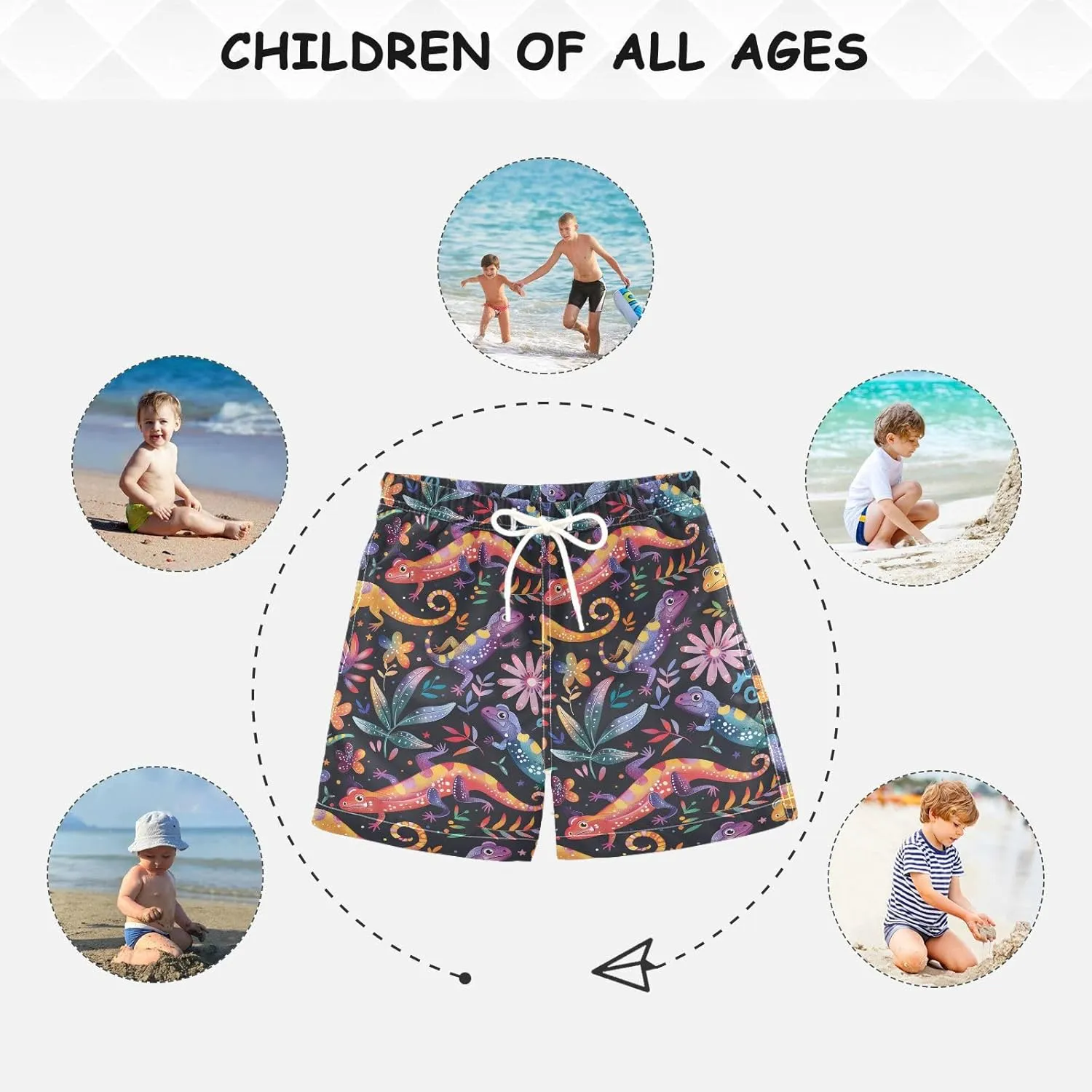 senya Boys Swim Trunks, Football Tile Beach Board Shorts Swim Shorts