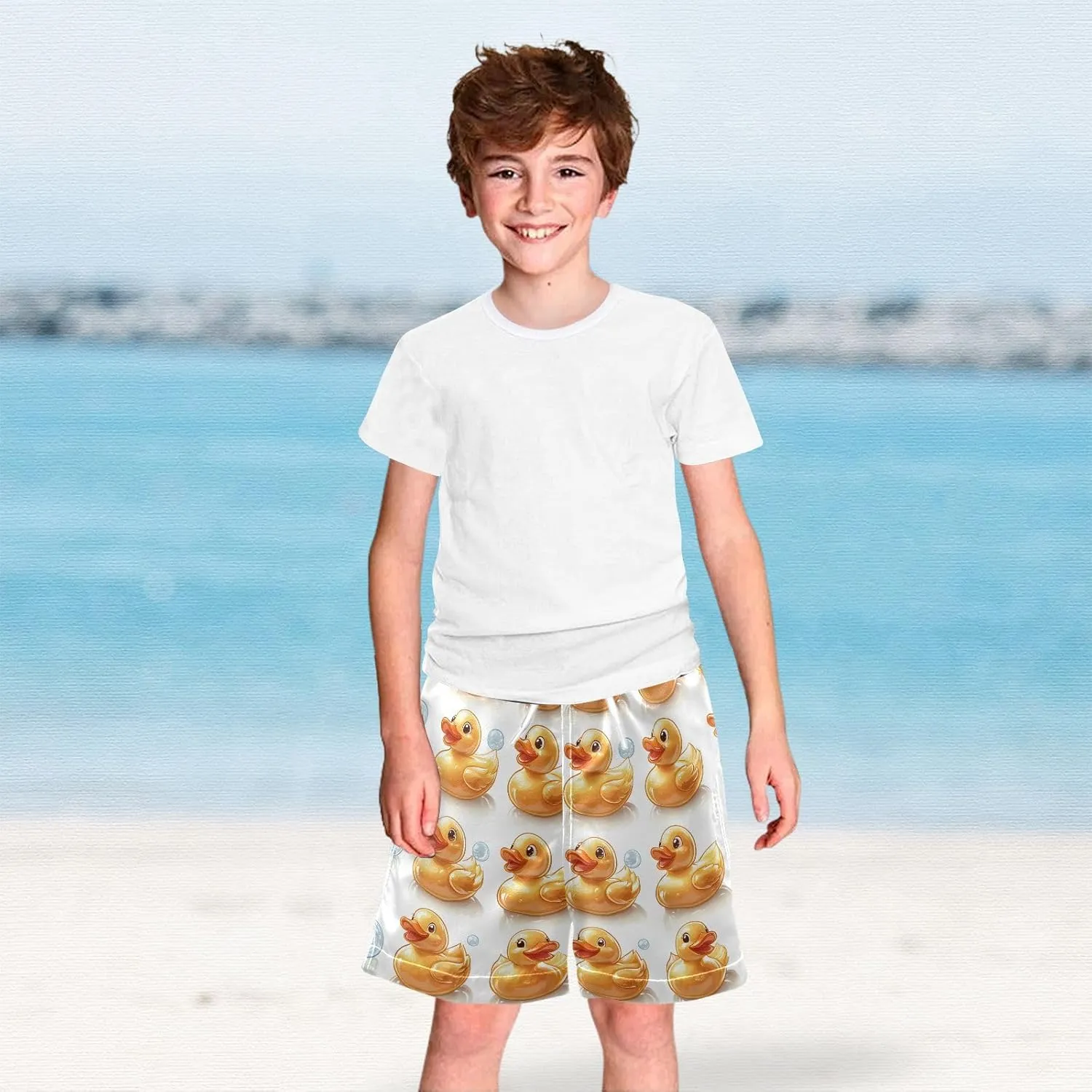 senya Boys Swim Trunks, Football Tile Beach Board Shorts Swim Shorts