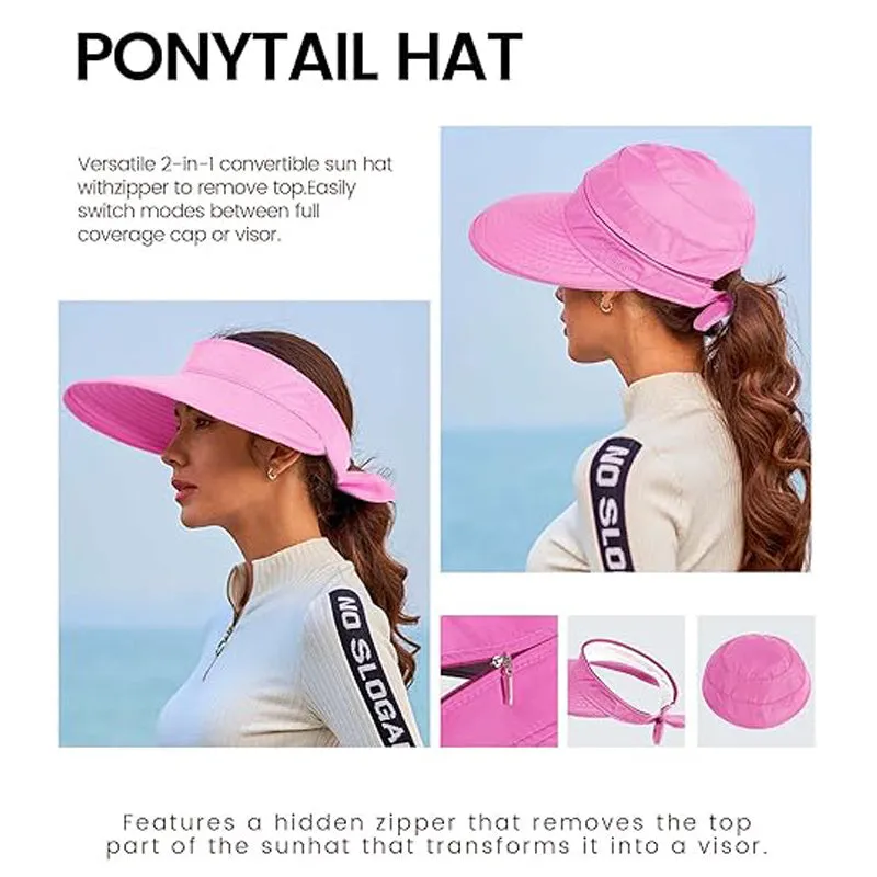 Simplicity Hats for Women UPF 50  UV Sun Protective Convertible Beach Visor Hat