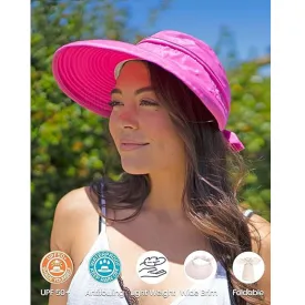 Simplicity Hats for Women UPF 50  UV Sun Protective Convertible Beach Visor Hat