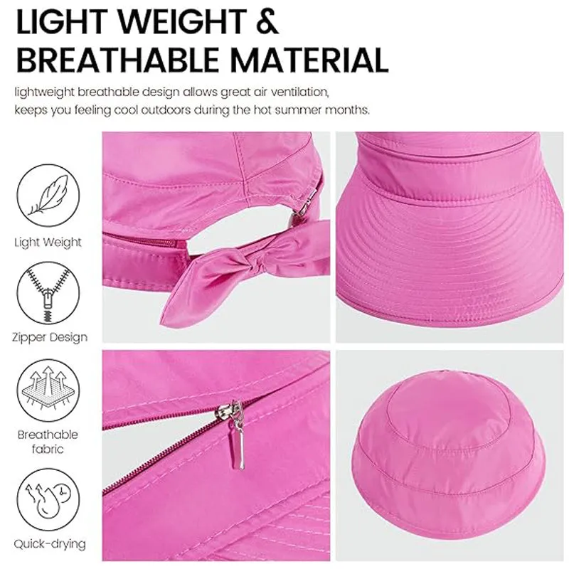 Simplicity Hats for Women UPF 50  UV Sun Protective Convertible Beach Visor Hat