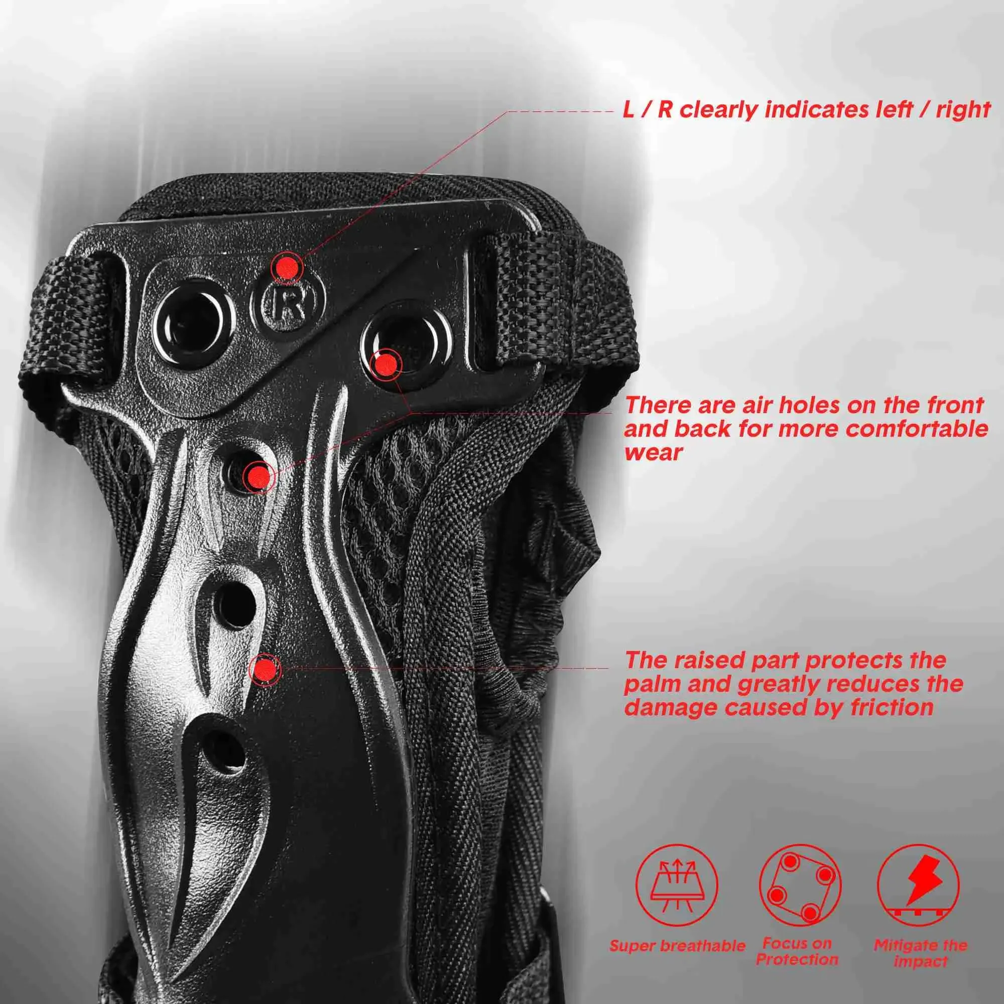 Soared Skating Impact Wrist Guards Protective Gear Gloves for Skateboard Skiing Snowboard