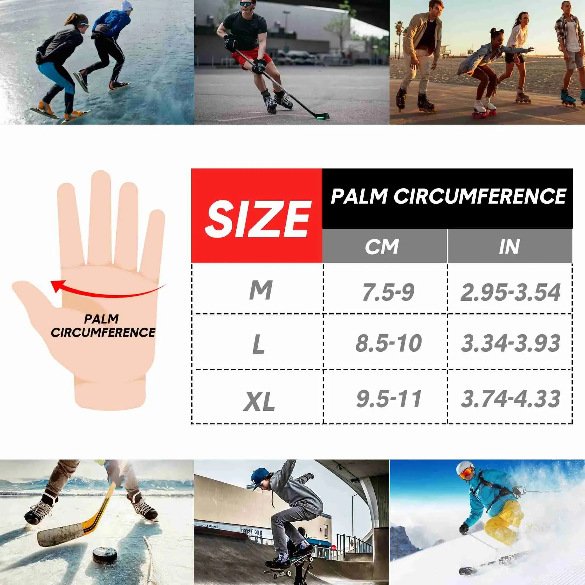 Soared Skating Impact Wrist Guards Protective Gear Gloves for Skateboard Skiing Snowboard
