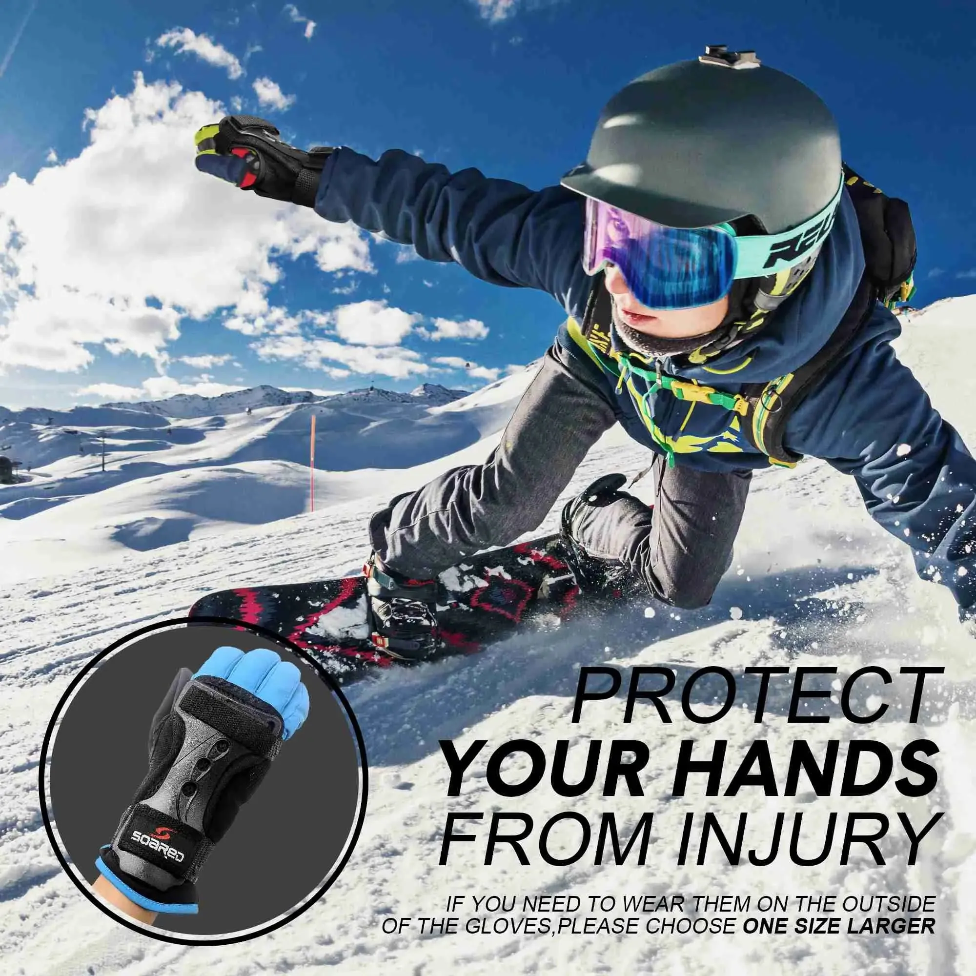 Soared Skating Impact Wrist Guards Protective Gear Gloves for Skateboard Skiing Snowboard