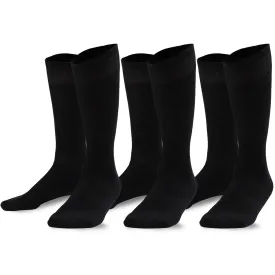 TeeHee Socks Unisex Soccer Bamboo Knee High Black 3-Pack (50080)