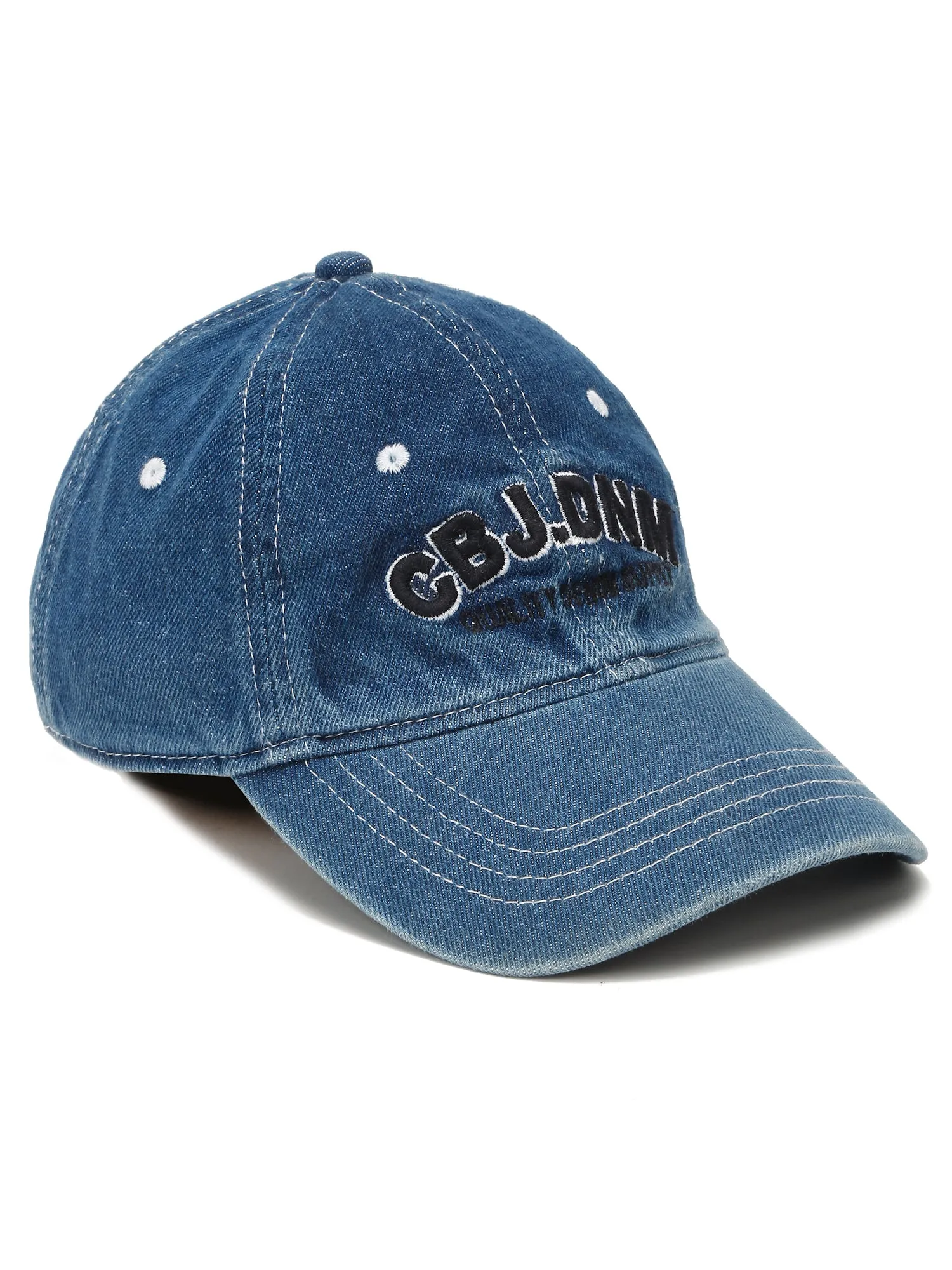 Unisex Blue Embroidered With Adjustable Strap Cap