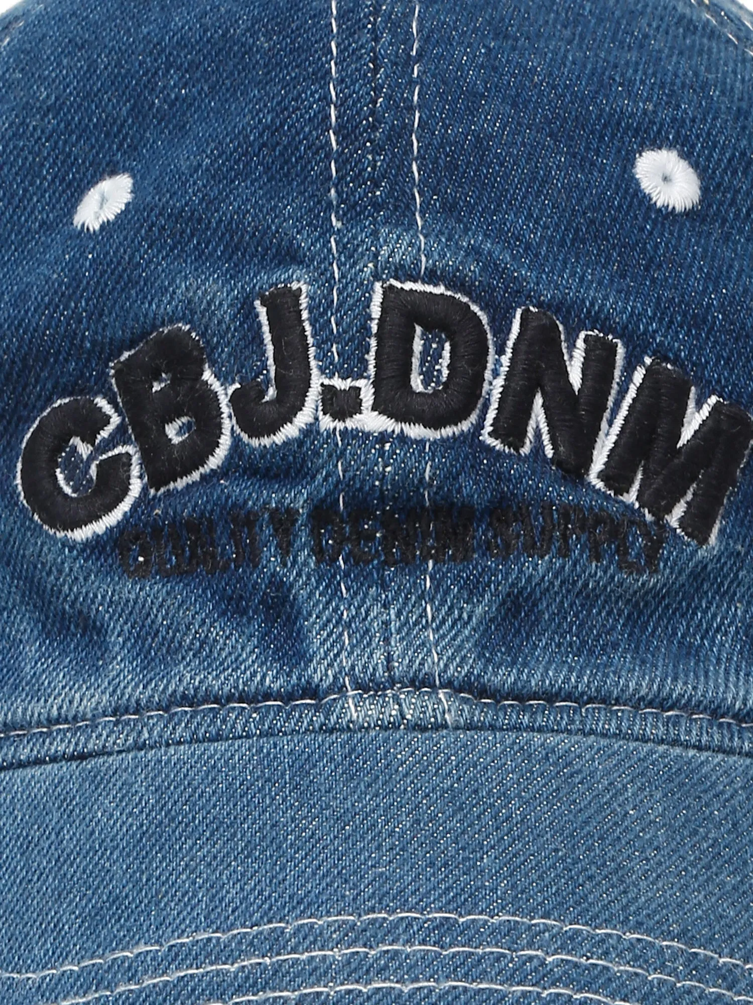 Unisex Blue Embroidered With Adjustable Strap Cap