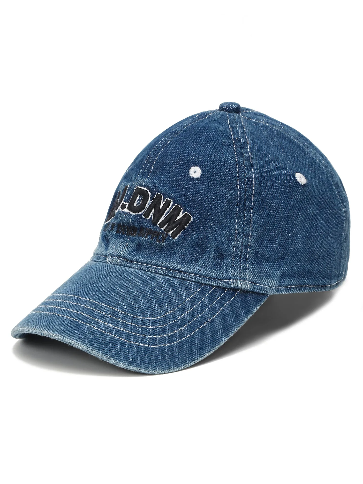 Unisex Blue Embroidered With Adjustable Strap Cap