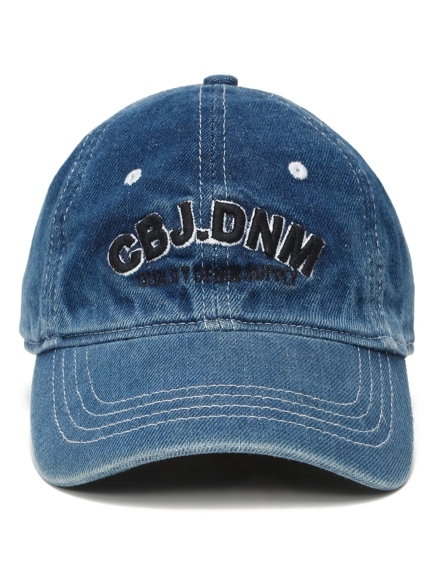 Unisex Blue Embroidered With Adjustable Strap Cap