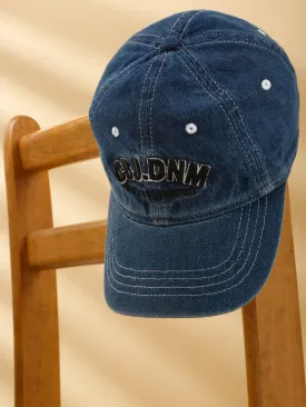 Unisex Blue Embroidered With Adjustable Strap Cap