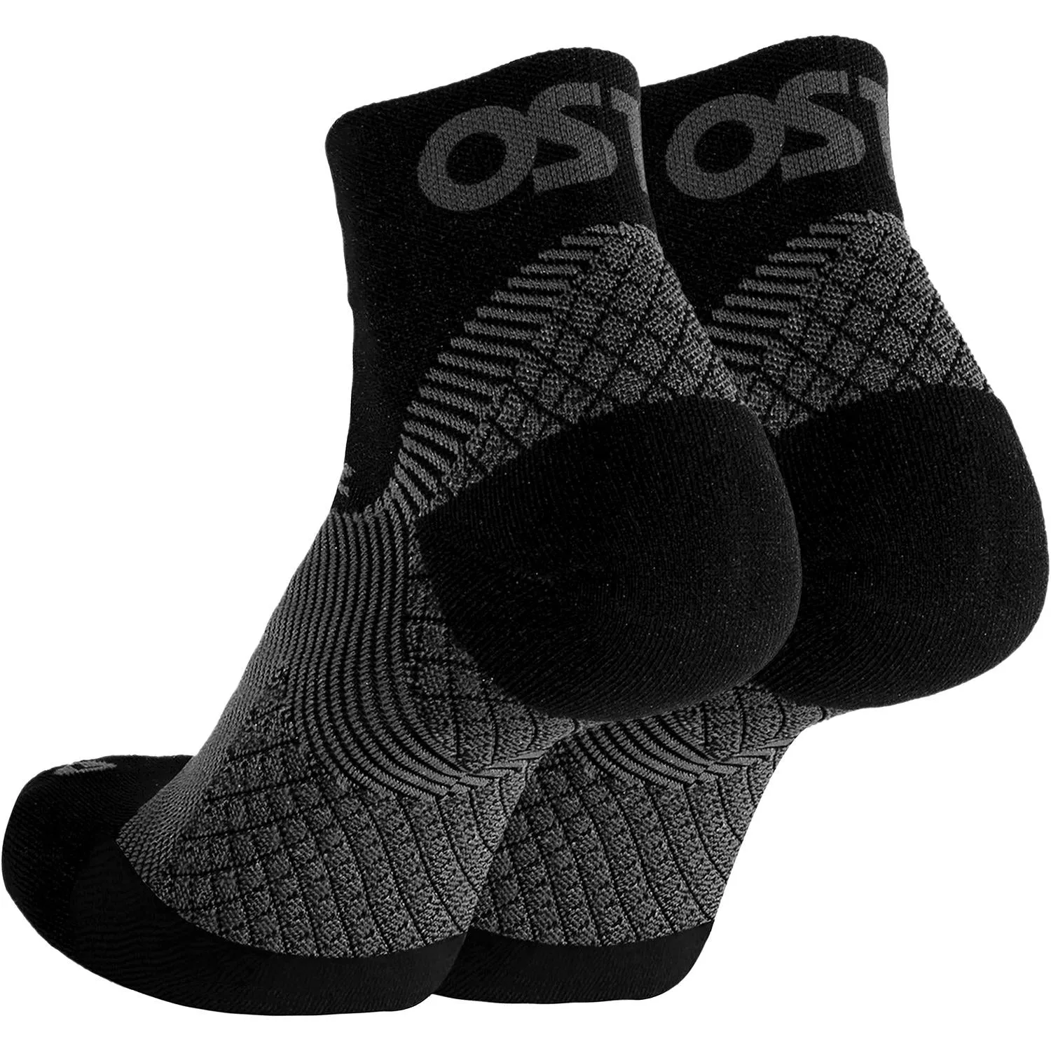 Unisex OS1st FS4 Quarter Plantar Fasciitis Socks Pair Black