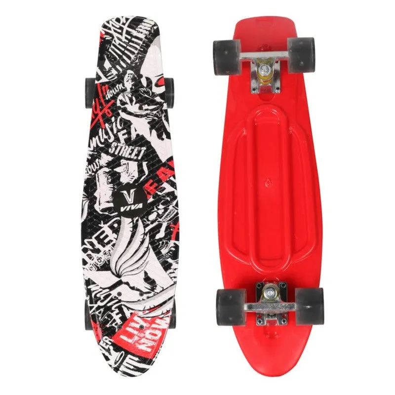 VIVA Flash Skateboard Senior with Flash Colorful Lights on Wheels | 8 - 12 Years (PU Wheel)