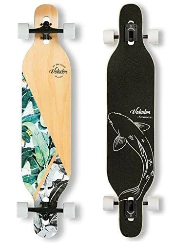 VOLADOR 42inch Freeride Longboard Complete Cruiser (Drop Through Deck - Camber concave)(Banana Tree)