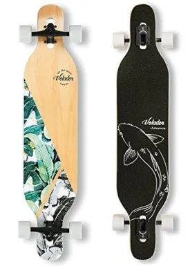 VOLADOR 42inch Freeride Longboard Complete Cruiser (Drop Through Deck - Camber concave)(Banana Tree)