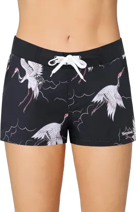 Women Quick Dry Swimwear Trunks Sports Board Shorts with Soft Briefs Inner Lining