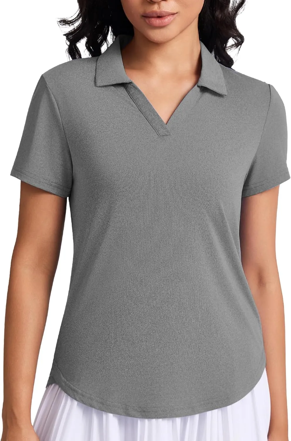 Women's Golf Tennis Shirts Short Sleeve Polo Collared V Neck Workout Tops UV Protection Lightweight Moisture Wicking Shirt