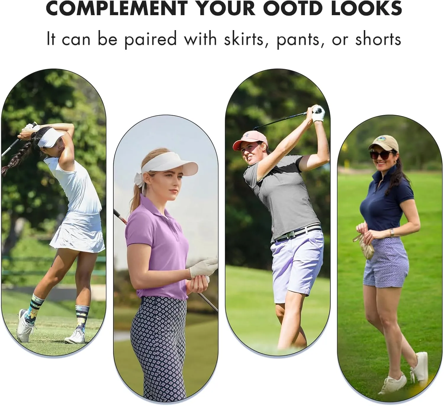 Women's Golf Tennis Shirts Short Sleeve Polo Collared V Neck Workout Tops UV Protection Lightweight Moisture Wicking Shirt