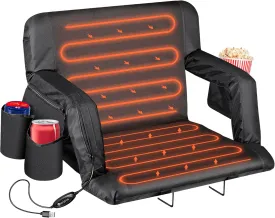 ZENY™ 25" Wide Stadium Seat for Bleachers w/Back Support Padded Cushion Portable Reclining Bleacher Seats Camping Stadium Chair Waterproof